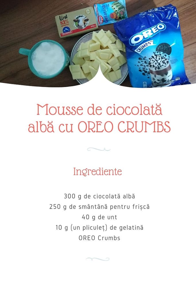 ingrediente mousse de ciocolată albă